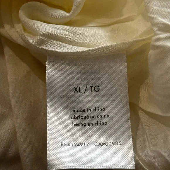 WeWoreWhat Ivory Long Sleeve Tiered Mini Dress in Crinkled Chiffon, NWT, XL - Picture 14 of 16